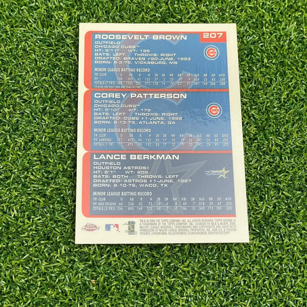2000 Topps Chrome Prospects Roosevelt Brown Corey Patterson Lance Berkman #207